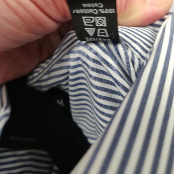 Nordstrom Men's Shop Pin Stripe wrinkle free cotton button down shirt 16 34-35 - Picture 4 of 6